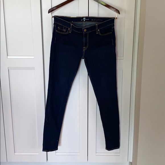 Dark skinny jeans 7 for all mankind sz 31 - Picture 1 of 5